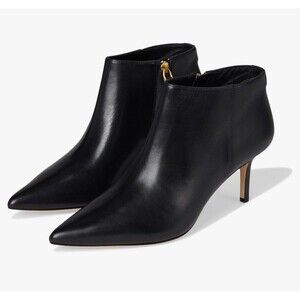 Lauren Ralph Lauren women's Lizie Burnished Leather Booties black, 8.5 B